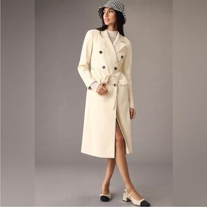 Anthropologie Avec Les Filles Faux Leather Trench Coat Size Small